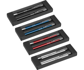 Writing set with ball pen and rollerball pen