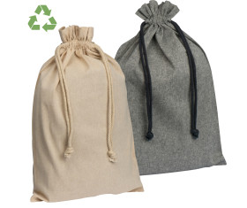 Large drawstring bag made from recycled cotton