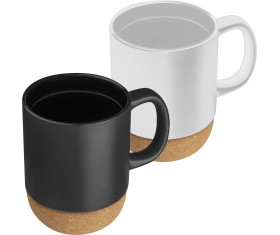 Ceramic mug with cork ground