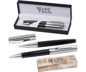 Mark Twain writing set with ball pen and rollerball pen