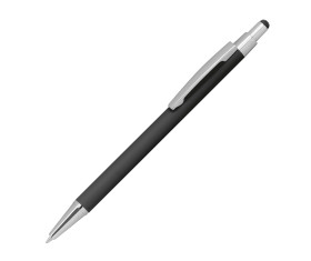 Metal ballpen with rubber coating and touch function