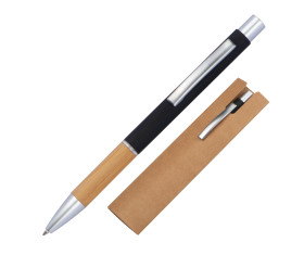 Aluminium push pen with bamboo gripzone