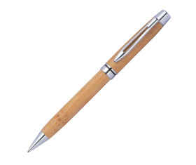 Wooden ballpen with metal applications