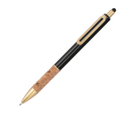 Ball pen with cork grip zone