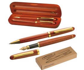 Rosewood pen set in case