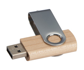 Twist USB Stick with light wood cover 8GB