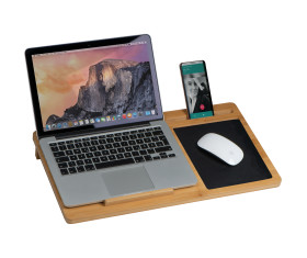 Laptop tray with mousepad and mobile phone holder