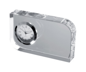 Glass block with small clock