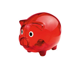 Transparent piggy bank