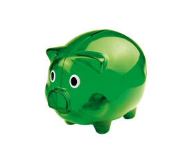 Transparent piggy bank