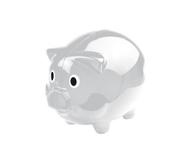 Transparent piggy bank