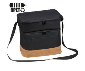 RPET cooler bag with extra compartment and cork bottom