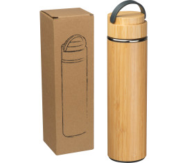 Stainless steel drinking bottle bamboo