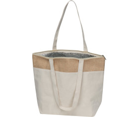 Cooler bag made of 200g cotton and laminated jute