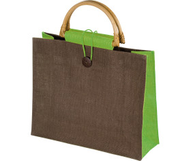 Jute bag with bamboo grip