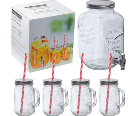 Glass dispenser with 4 jugs