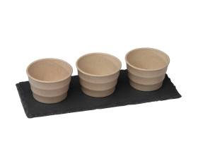 Small bowls set with slate board