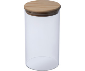 Borosilicate glass jar with pine wood lid, 1000 ml