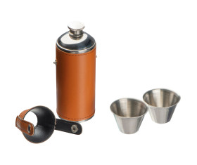 Stainless steel hip flask with 2 pins