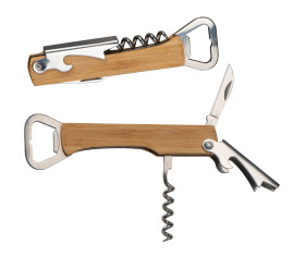 Corkscrew with bottle opener