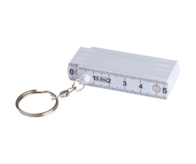 Keyring with folding ruler