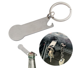 Keyring with shopping cart chip