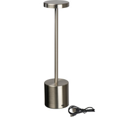 Stainless steel table lamp with rechargeable battery