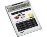 Own-design desk calculator with insert without holes, small