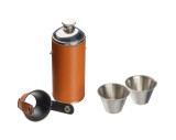 Stainless steel hip flask with 2 pins