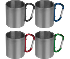 Tasse aus Metall mit Karabinerhaken, 200ml