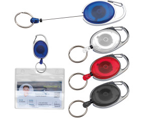 Schlüsselanhänger mit Karabiner und ausziehbarem Schlüsselring