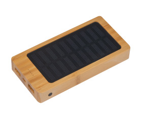 Solar Powerbank aus Bambus mit 8.000 mAh