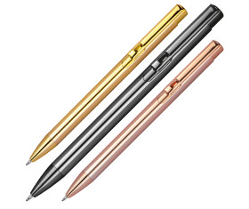 Stylo rétractables en aluminium en couleurs métalliques