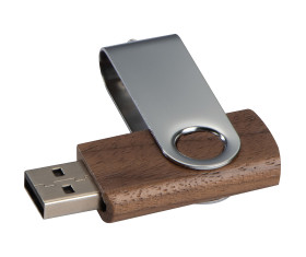 Clé USB Twist avec corps en bois foncé 8GO