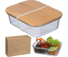 Lunchbox en verre avec couvercle en bambou