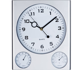 Wandklok met thermometer en hygrometer